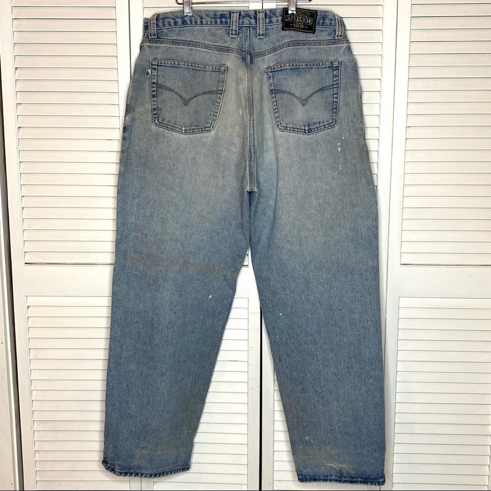 Vintage 00s Y2K BC ETHIC Moonshiner Men's Faded Blue Relaxed Tapered Jeans 38